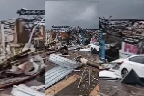Tornado destruiu 80% de cidade do Paraná