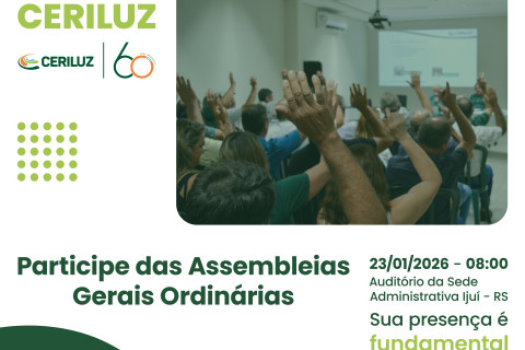 GRUPO CERILUZ REALIZA ASSEMBLEIAS GERAIS E ELEIÇÃO DE NOVAS DIRETORIAS NO DIA 23 DE JANEIRO