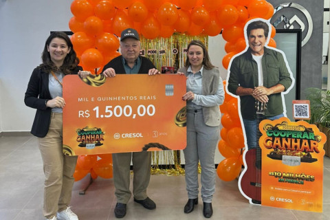 Campanha “Cooperar é Ganhar” distribui novos prêmios a cooperados da Cresol Raiz
