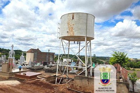 Administração municipal de Augusto Pestana  instala reservatório de água
